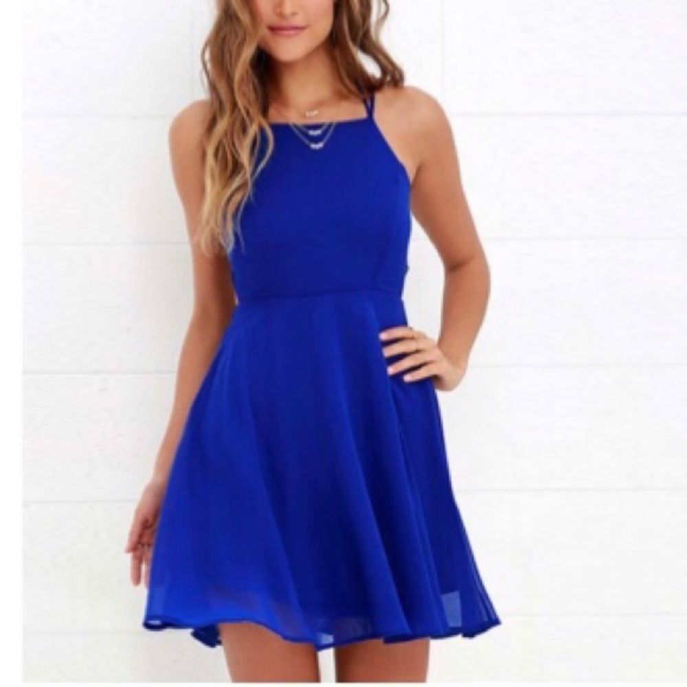 Royal Blue criss-cross back Sundress